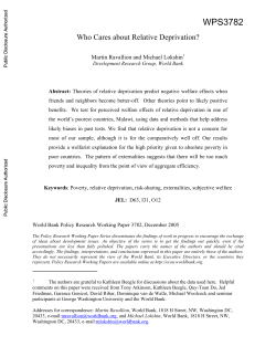 Who Cares about Relative Deprivation?