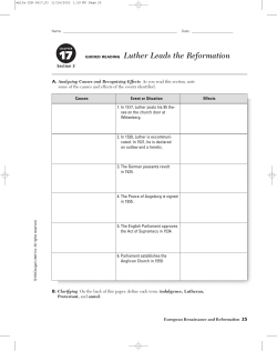 GUIDED READING Luther Leads the Reformation