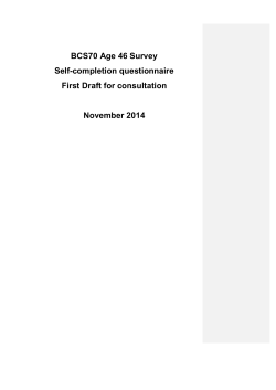 BCS70 Age 46 Survey Self-completion questionnaire First Draft for
