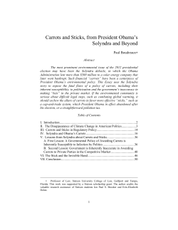 Carrots and Sticks, from President Obama`s Solyndra and Beyond