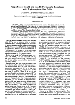 Properties of Iron(ll) and Iron(lll) Perchlorate