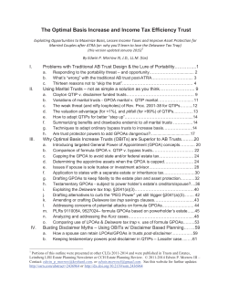 The Optimal Basis Increase and Income Tax Efficiency Trust
