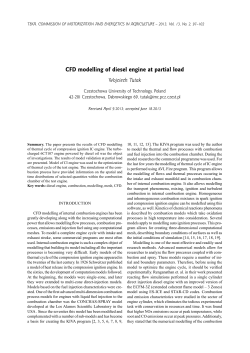 CFD modelling of diesel engine at partial load