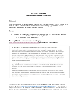 Semester Conversion Lecturer Entitlements and Salary