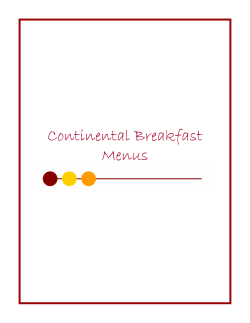 Continental Breakfast Menus