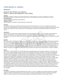 Heterotopic Ossification Following Total Ankle