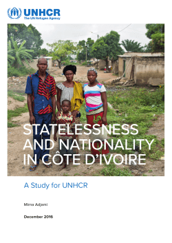 statelessness and nationality in c&ocirc; te d`ivoire