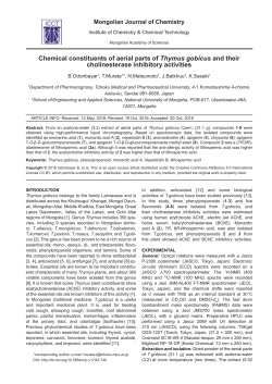 Chemical constituents of aerial parts of Thymus gobicus and their