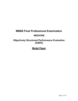 OSPE Model paper Medicine