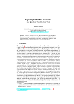 Exploiting ItalWordNet Taxonomies in a Question