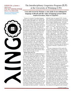 Interdisciplinary Linguistics, Volume 4, Issue 1