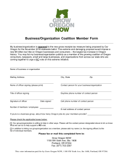 Oregon Tax Measure - Seaside Chamber of Commerce