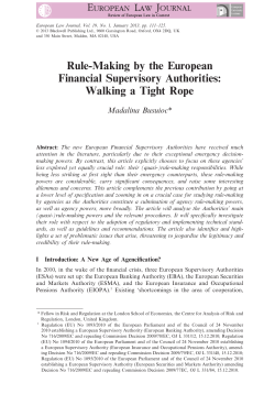 RuleMaking by the European Financial