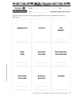 C&oacute;mo? - Sra. Lovett KHHS Espa&ntilde;ol 2