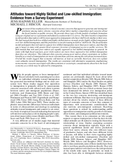Attitudes toward Highly Skilled and Low