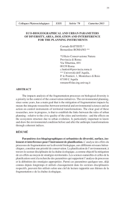 Eco-biogeographical and urban parameters of diversity