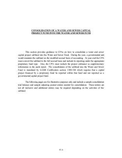 Enterprise Capital Projects Subfund Reporting