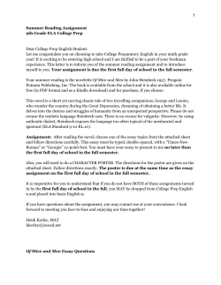 CP FRESHMAN ENGLISH &ndash; Summer Reading List