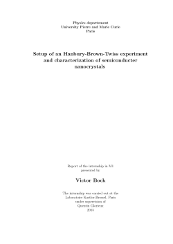 Rapport Victor Bock - Laboratoire Kastler Brossel