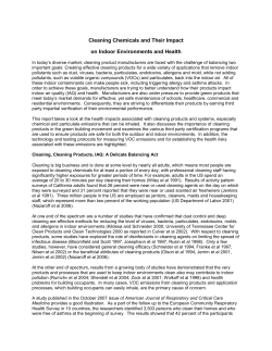 Cleaning Chemicals and Their Impact on Indoor Environments and