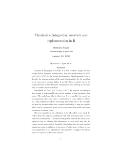 Threshold cointegration: overview and implementation in R