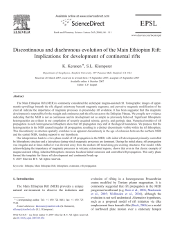 Discontinuous and diachronous evolution of the Main Ethiopian Rift