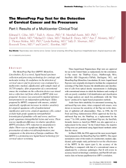 The MonoPrep Pap Test for the Detection of Cervical Cancer and Its