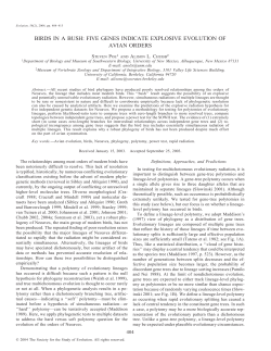 birds in a bush: five genes indicate explosive evolution of avian orders