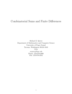 Combinatorial Sums and Finite Differences