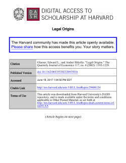 Legal Origins The Harvard community has made this article openly