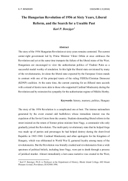 The Hungarian Revolution of 1956 at Sixty Years, Liberal Reform