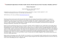 Geochemical Exploration in Northern South America
