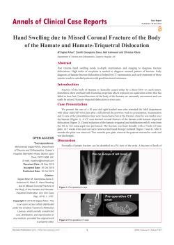 Hand Swelling due to Missed Coronal Fracture of the Body of the