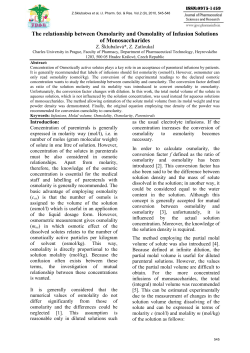 The relationship between Osmolarity and Osmolality of Infusion