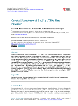 Crystal Structure of BaxSr1&minus;xTiO3 Fine Powder