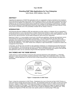 Branding SAS&reg; Web Applications for Your Enterprise