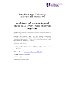 Isolation of mesenchymal stem cells from bone marrow aspirate
