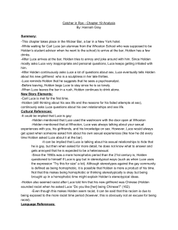 Catcher in Rye Chapter 19 Analysis By: Hannah Gray Summary