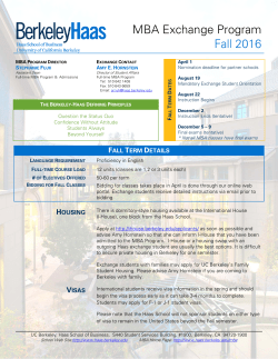 MBA Exchange Program Fall 2016