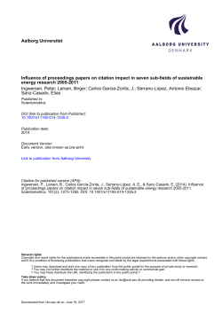 Influence of proceedings papers on citation - VBN