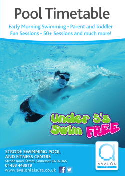Pool Timetable - Zing Somerset