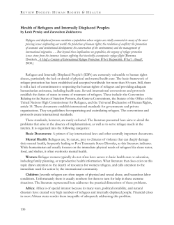 Health of Refugees and Internally Displaced Peoples