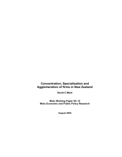 Concentration, Specialisation and Agglomeration of firms in New