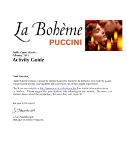 Boheme Activity Guide - Pacific Opera Victoria