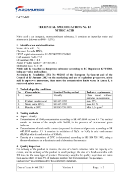 F-C20-009 TECHNICAL SPECIFICATIONS No. 12