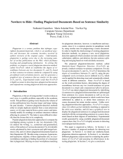 Nowhere to Hide: Finding Plagiarized Documents Based on