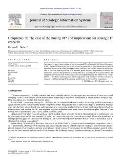 The case of the Boeing 787 and implications for