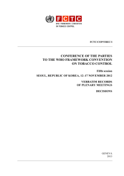 conference of the parties to the who framework convention on