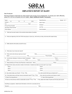 Employee`s Report of Injury (SORM-29)
