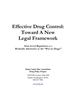 Effective Drug Control: Toward A New Legal Framework State